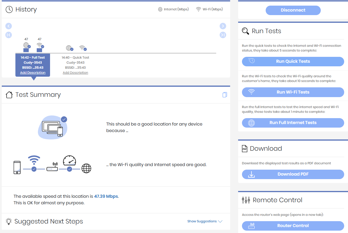 Quick Tests, Wi-Fi Tests & Full Internet Tests